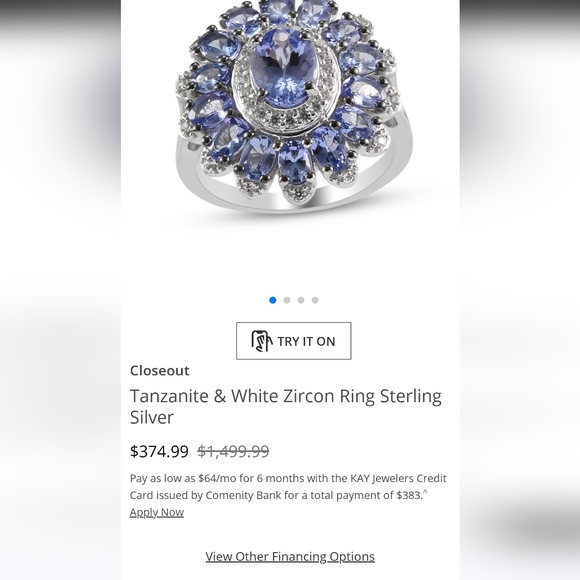 Natural Tanzanite Ring in Platinum over Sterling Silver Sz 8! 💙 Free Shipping! - Picture 12 of 12